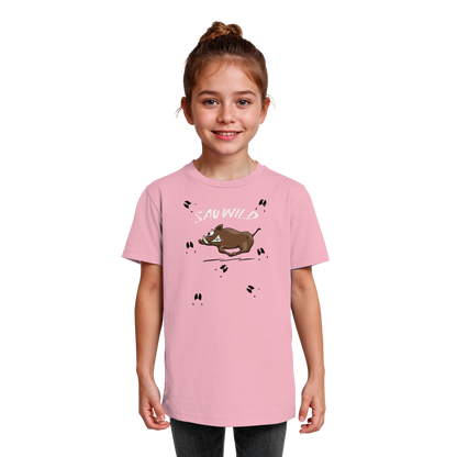 Sauwild wilde Sau | Wildschwein Keiler - Kids Organic Shirt