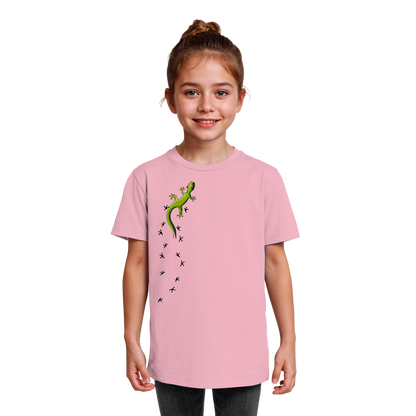 Kletternder Gecko mit Spuren - Kids Organic Shirt