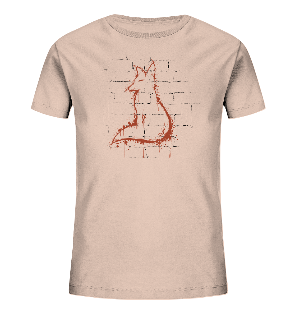 Street Art Fuchs Silhouette - Kids Organic Shirt