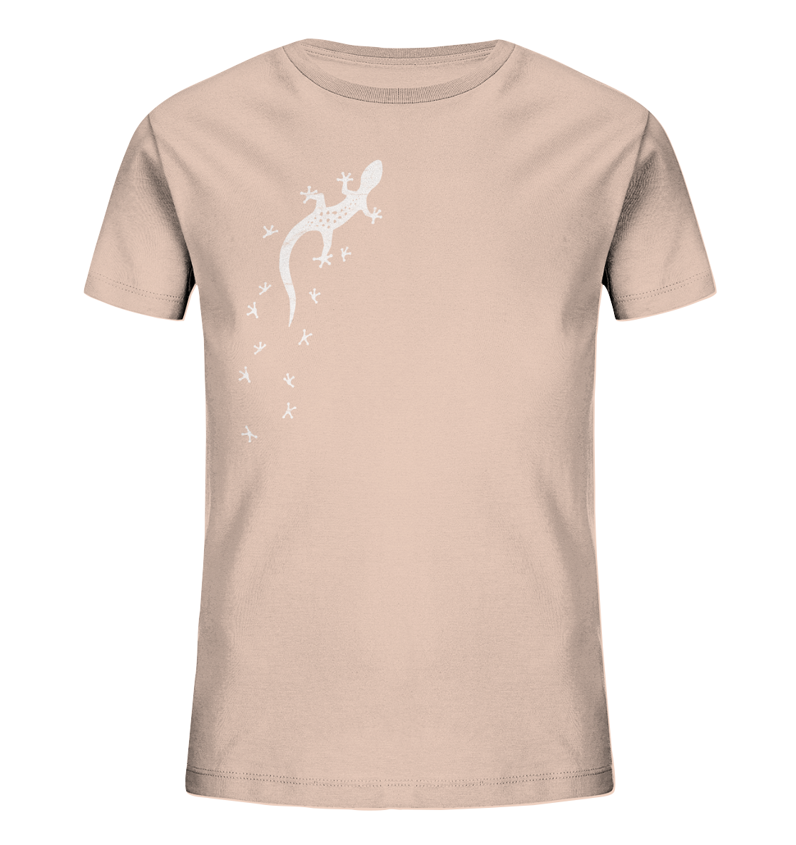Gecko Eidechse Silhouette hell - Kids Organic Shirt