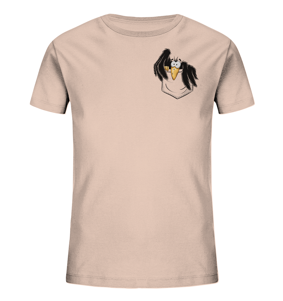 Kleiner Rabe | schwarze Krähe In Tasche - Kids Organic Shirt