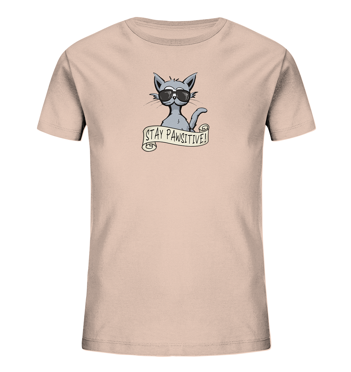 Stay Pawsitive Bleib lässig Hipster Katze - Kids Organic Shirt