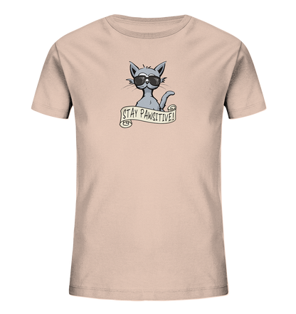 Stay Pawsitive Bleib lässig Hipster Katze - Kids Organic Shirt