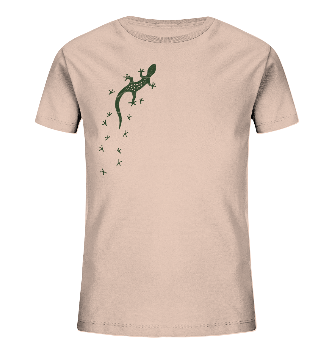 Gecko Eidechse Silhouette dunkel - Kids Organic Shirt