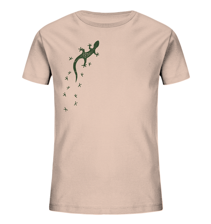 Gecko Eidechse Silhouette dunkel - Kids Organic Shirt