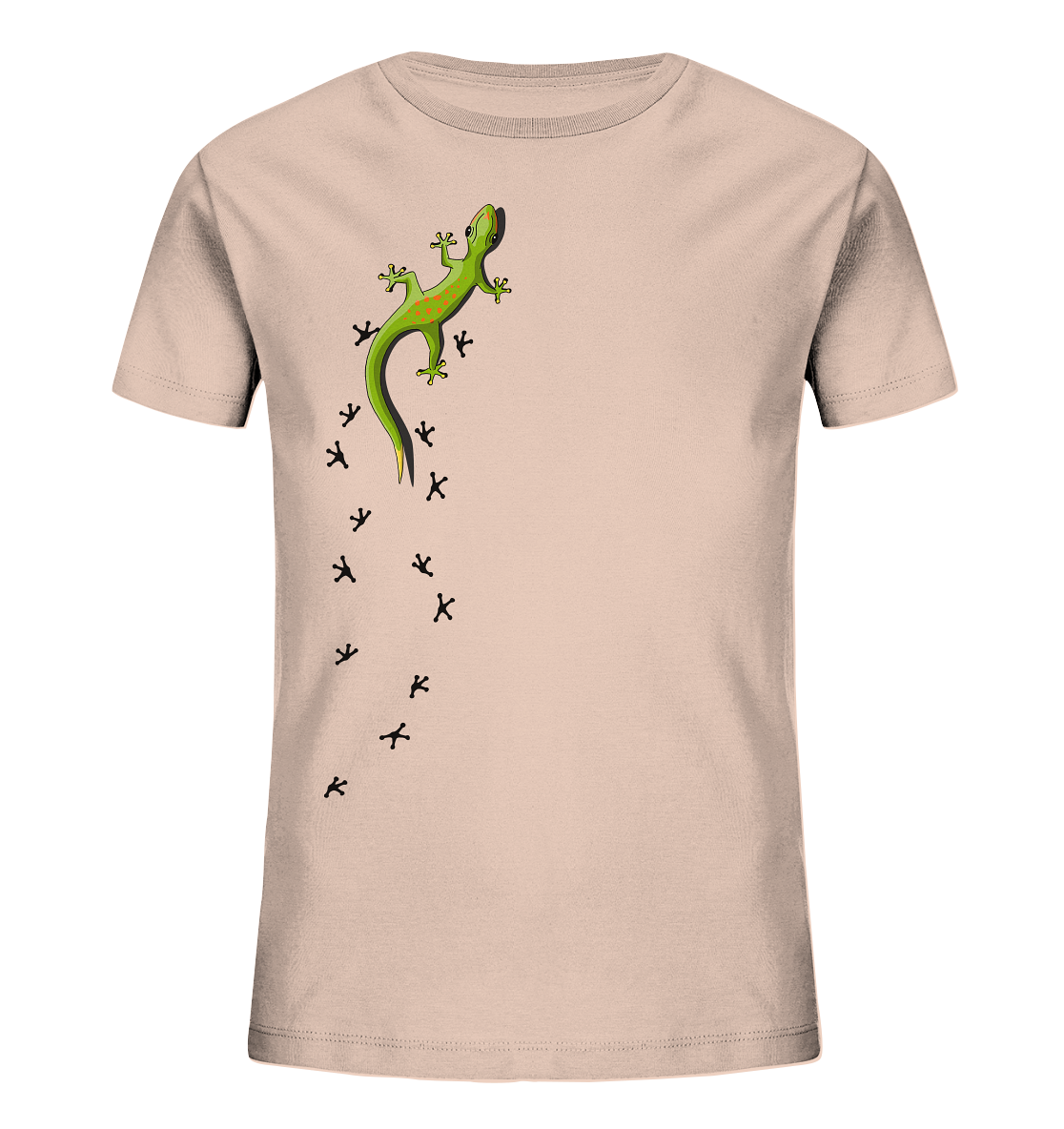 Kletternder Gecko mit Spuren - Kids Organic Shirt