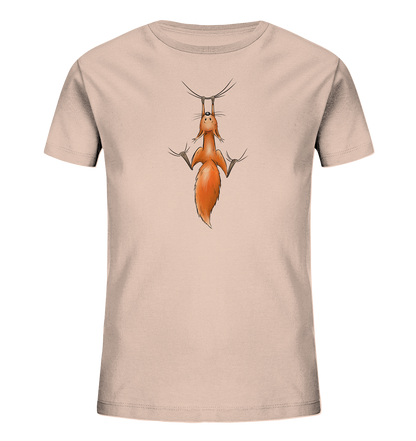 Rotes Eichhörnchen hängt ab - Kids Organic Shirt