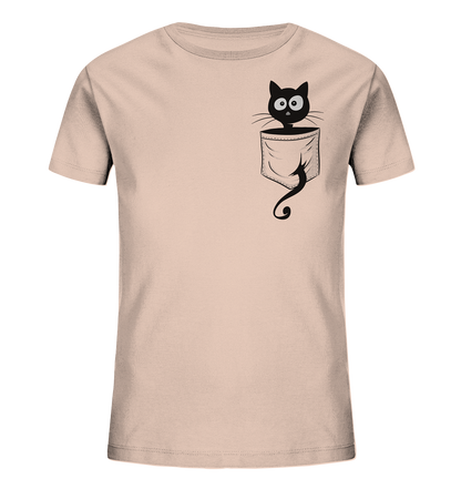Schwarze Katze in der Tasche - Kids Organic Shirt