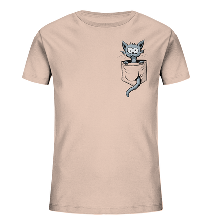 Verrückte Katze in Deiner Brust-Tasche - Kids Organic Shirt