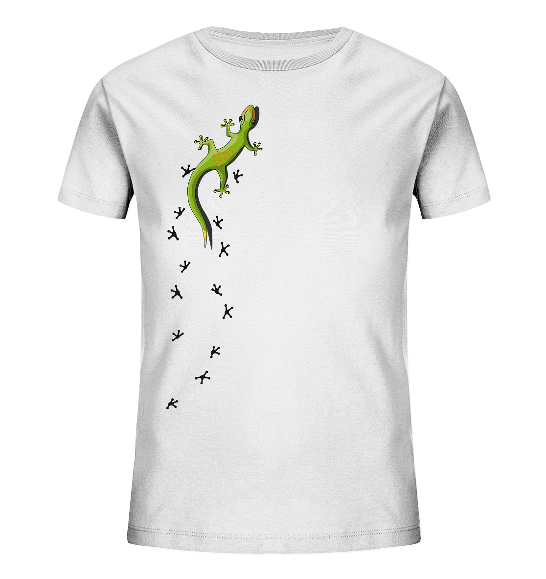 Kletternder Gecko mit Spuren - Kids Organic Shirt