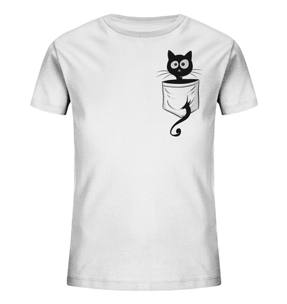 Schwarze Katze in der Tasche - Kids Organic Shirt
