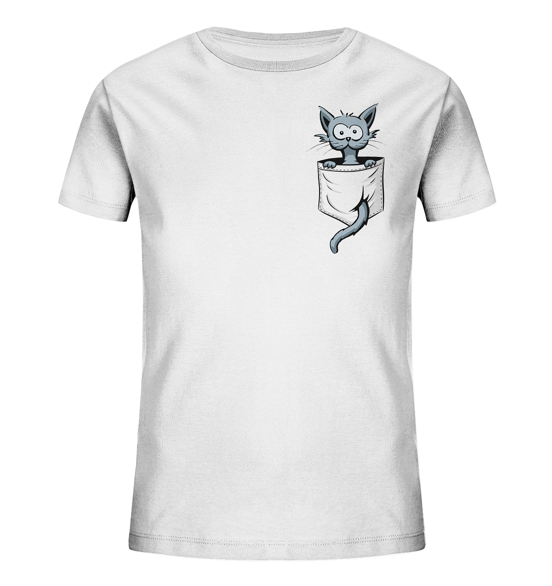 Verrückte Katze in Deiner Brust-Tasche - Kids Organic Shirt