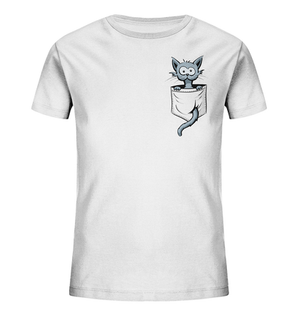 Verrückte Katze in Deiner Brust-Tasche - Kids Organic Shirt