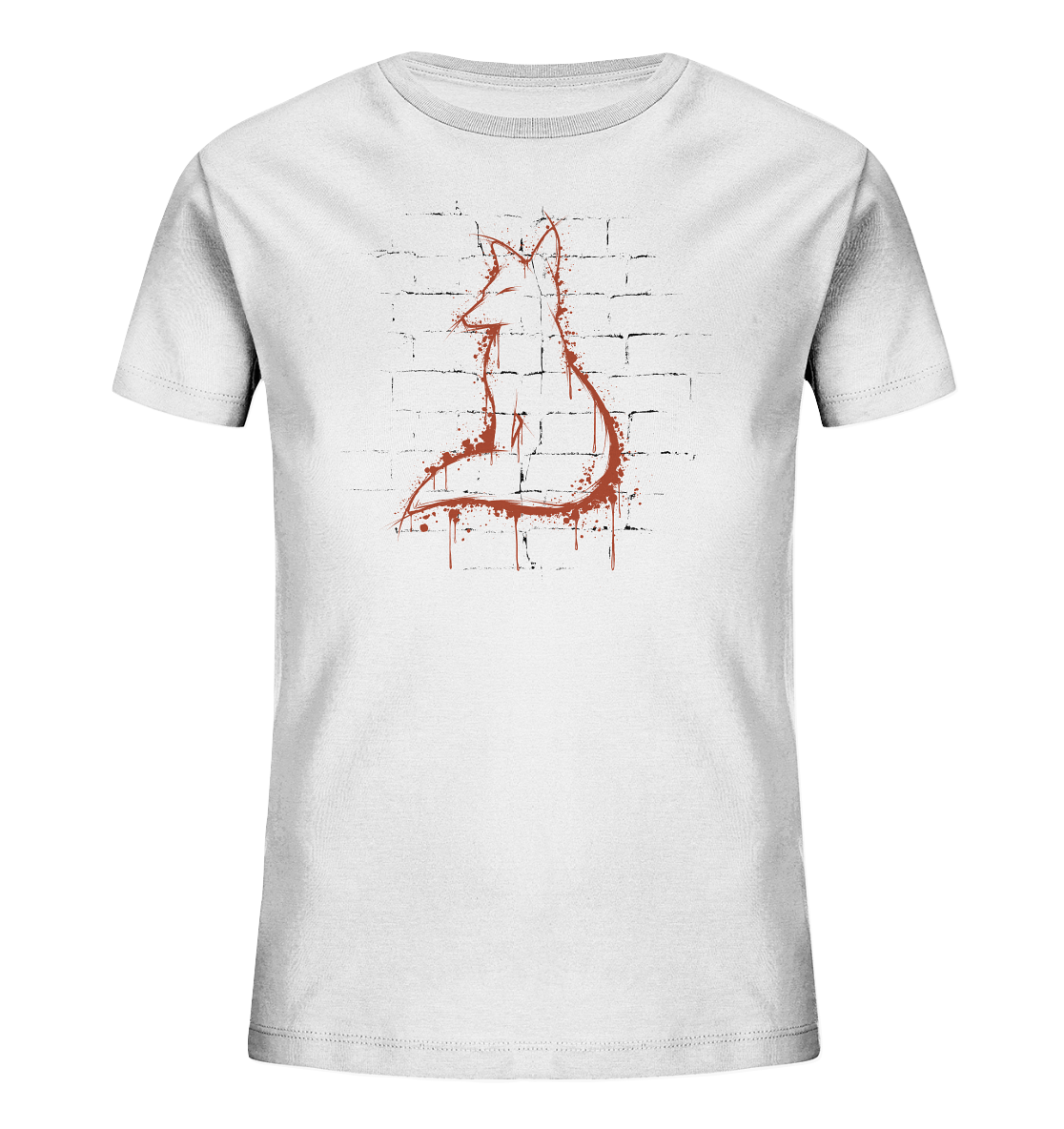 Street Art Fuchs Silhouette - Kids Organic Shirt