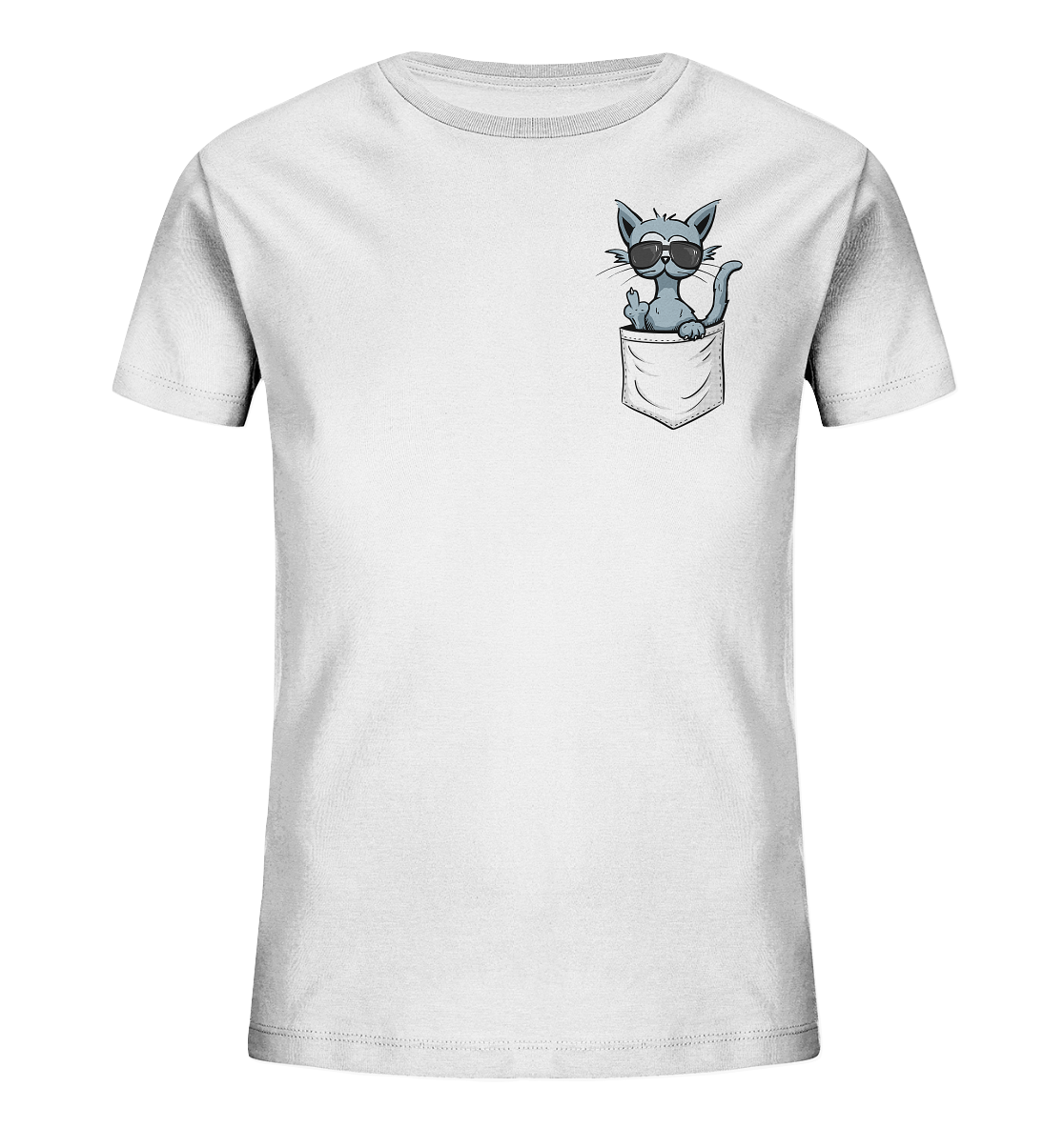 "Fuck Off" Mittelfinger Katze in der Tasche - Kids Organic Shirt