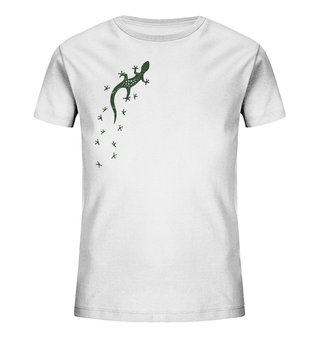Gecko Eidechse Silhouette dunkel - Kids Organic Shirt