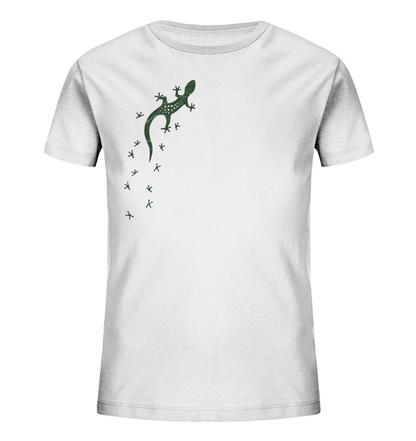 Gecko Eidechse Silhouette dunkel - Kids Organic Shirt