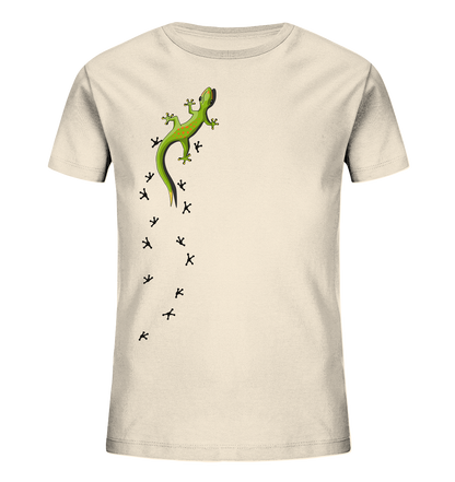 Kletternder Gecko mit Spuren - Kids Organic Shirt