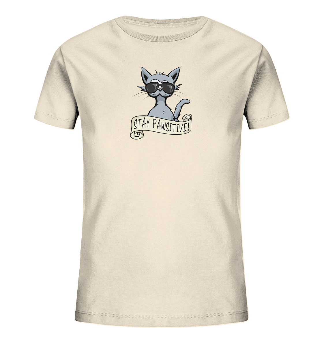 Stay Pawsitive Bleib lässig Hipster Katze - Kids Organic Shirt