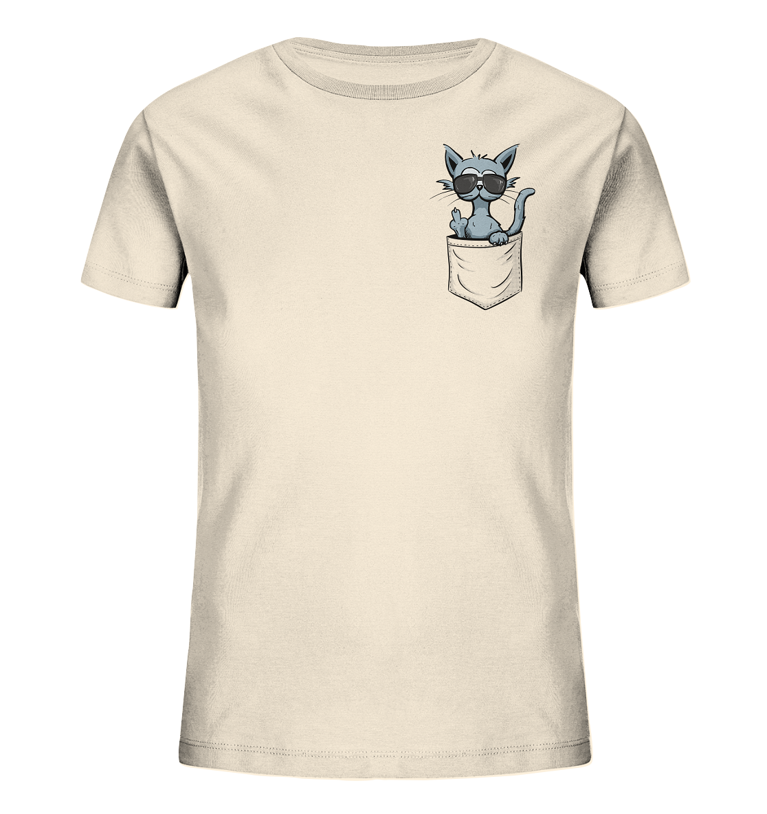 "Fuck Off" Mittelfinger Katze in der Tasche - Kids Organic Shirt