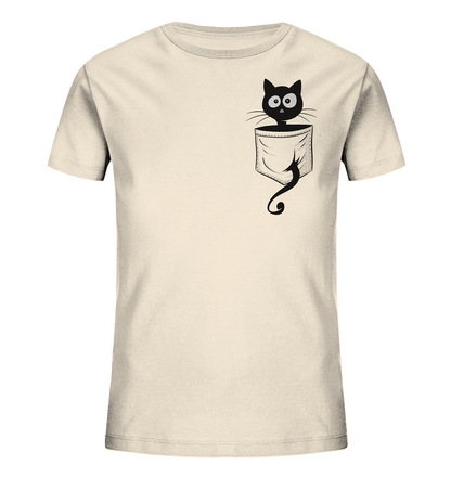 Schwarze Katze in der Tasche - Kids Organic Shirt