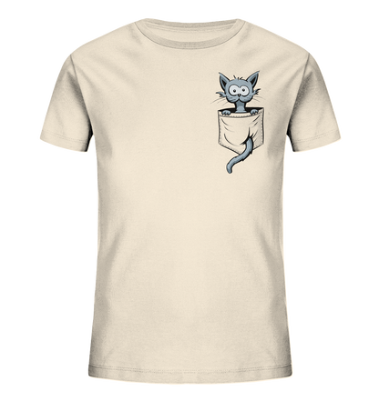 Verrückte Katze in Deiner Brust-Tasche - Kids Organic Shirt
