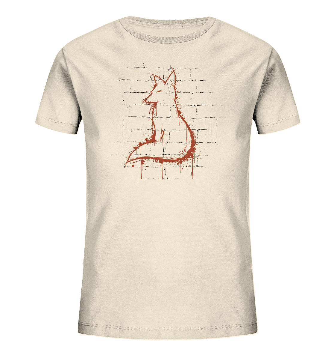 Street Art Fuchs Silhouette - Kids Organic Shirt