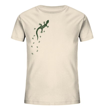 Gecko Eidechse Silhouette dunkel - Kids Organic Shirt
