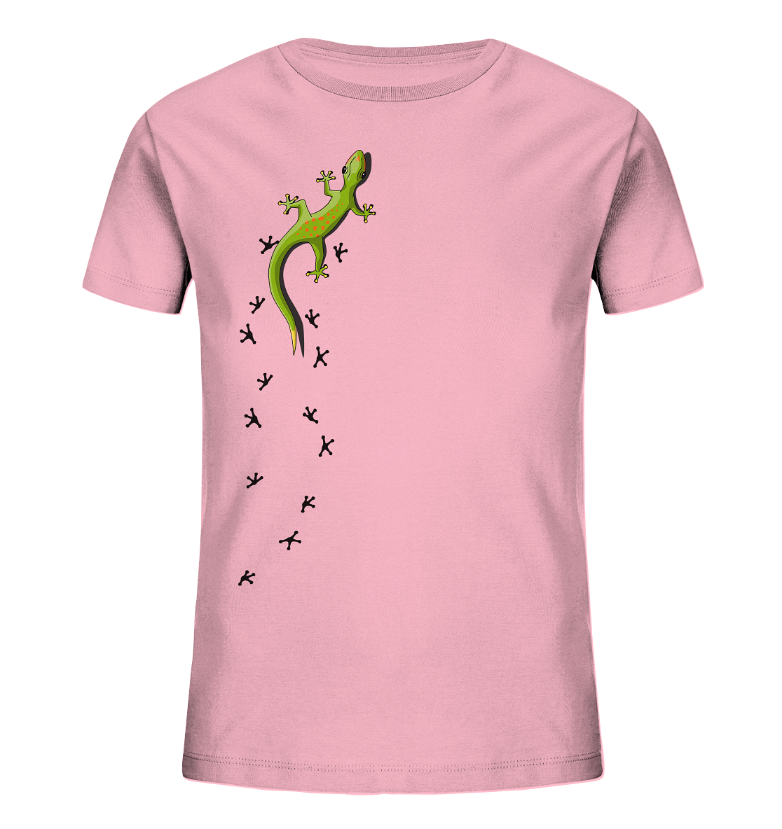 Kletternder Gecko mit Spuren - Kids Organic Shirt