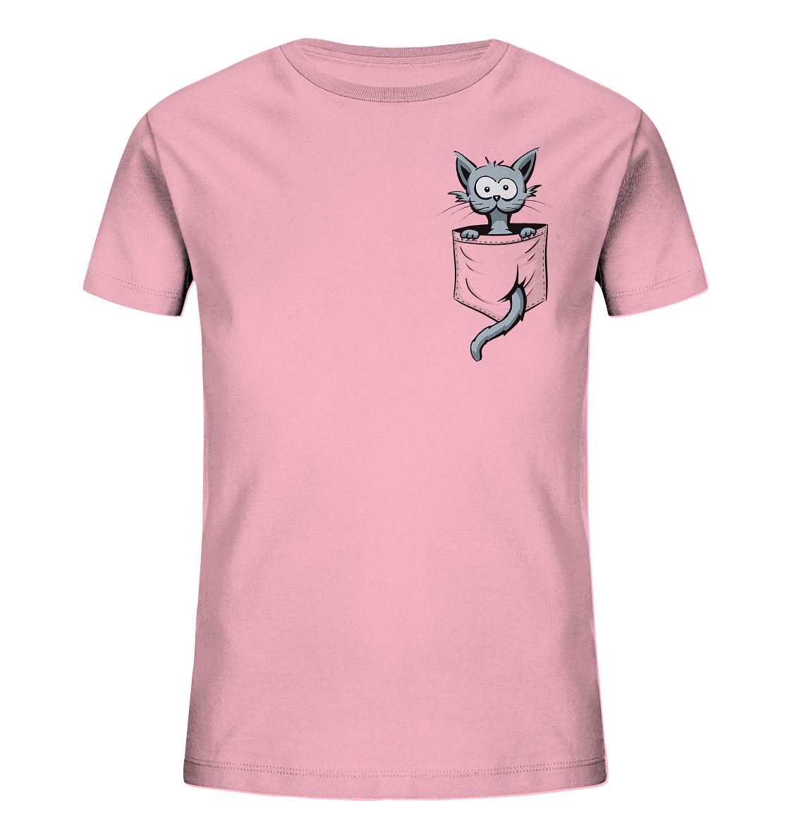 Verrückte Katze in Deiner Brust-Tasche - Kids Organic Shirt