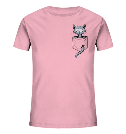 Verrückte Katze in Deiner Brust-Tasche - Kids Organic Shirt