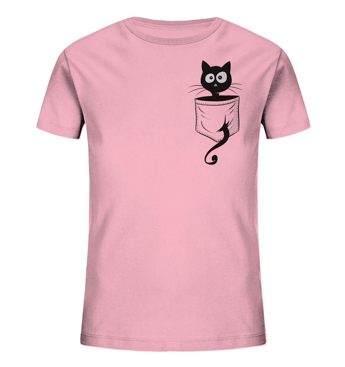 Schwarze Katze in der Tasche - Kids Organic Shirt