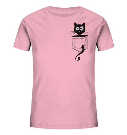 Schwarze Katze in der Tasche - Kids Organic Shirt