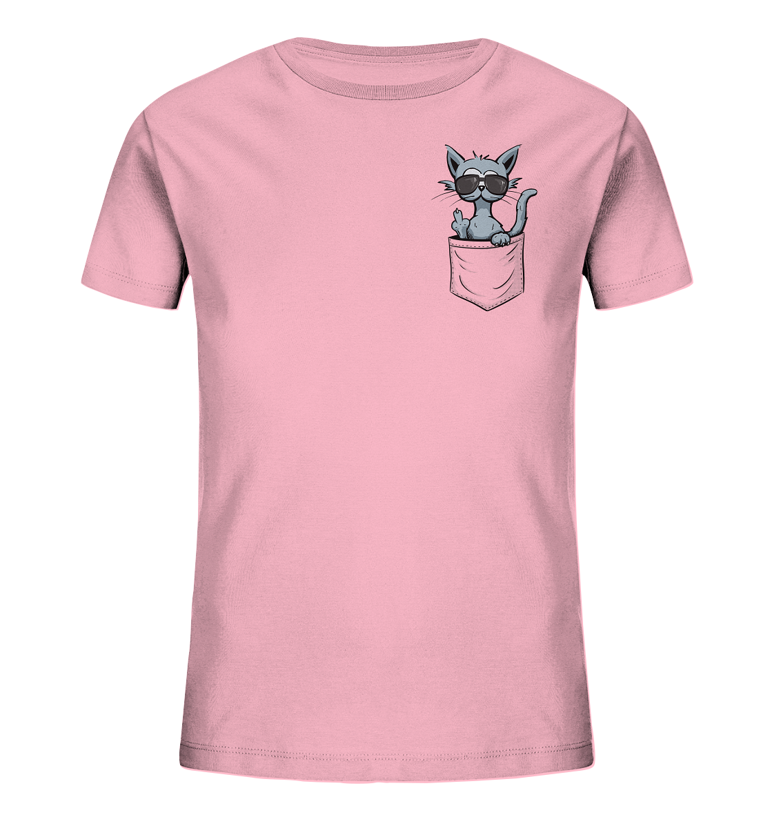 "Fuck Off" Mittelfinger Katze in der Tasche - Kids Organic Shirt
