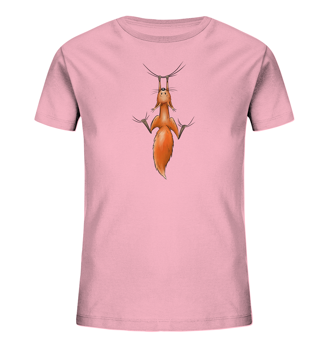 Rotes Eichhörnchen hängt ab - Kids Organic Shirt