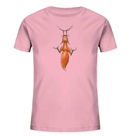 Rotes Eichhörnchen hängt ab - Kids Organic Shirt