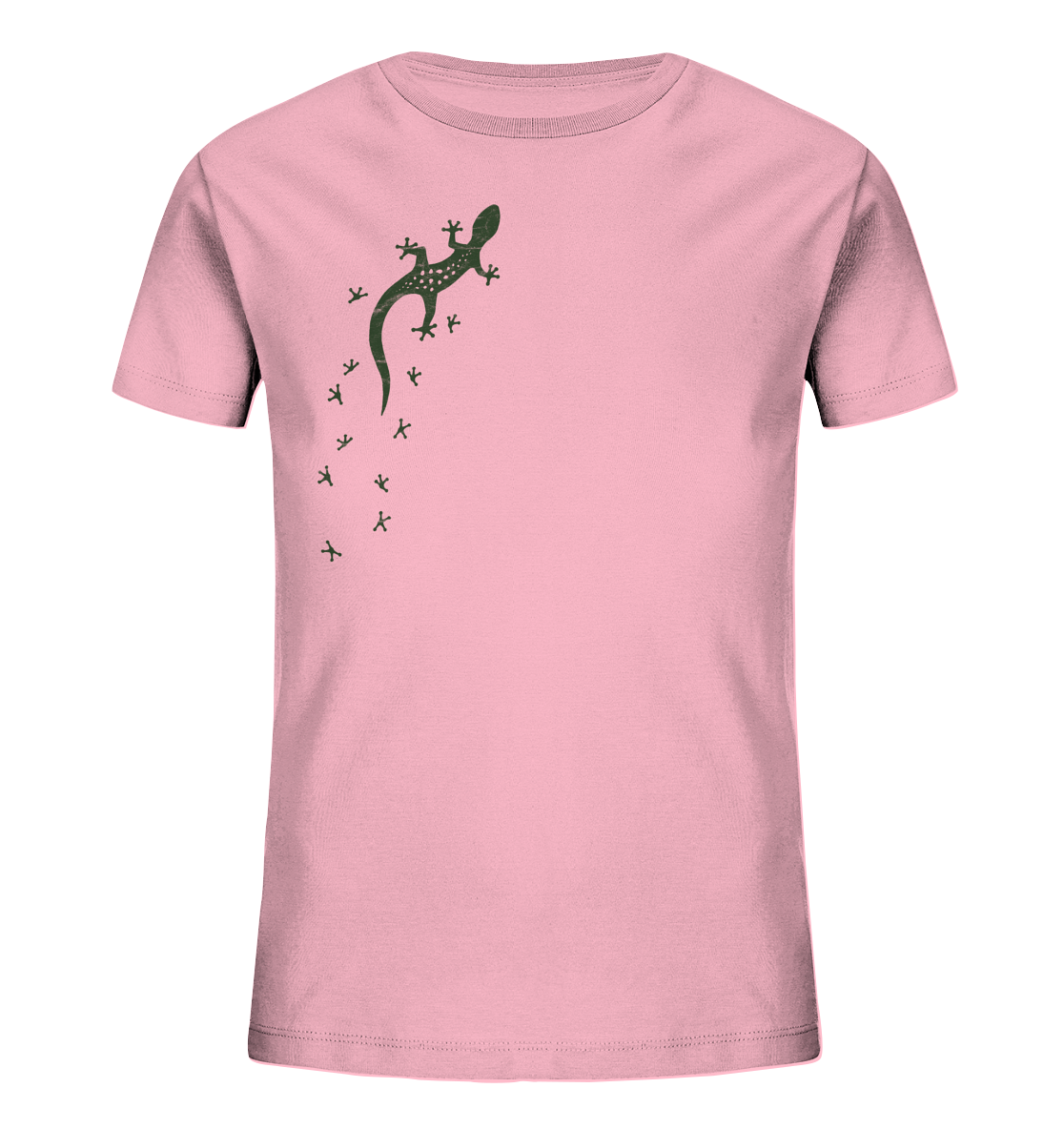 Gecko Eidechse Silhouette dunkel - Kids Organic Shirt