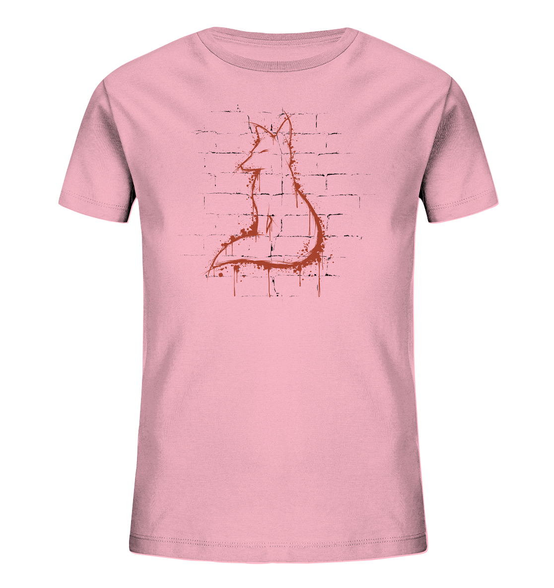 Street Art Fuchs Silhouette - Kids Organic Shirt