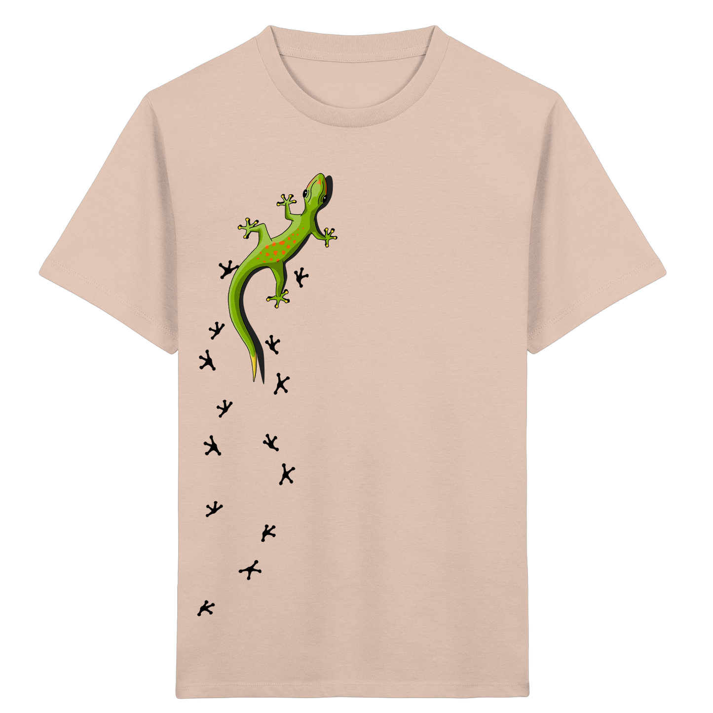 Kletternder Gecko mit Spuren - Kids Organic Shirt