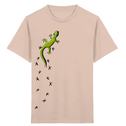 Kletternder Gecko mit Spuren - Kids Organic Shirt