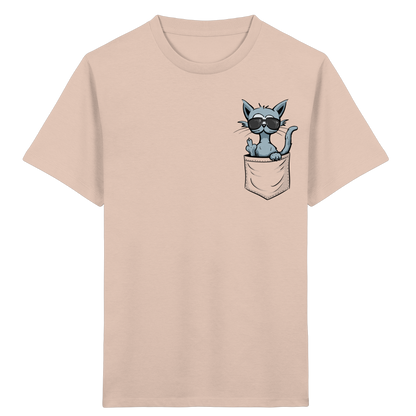 "Fuck Off" Mittelfinger Katze in der Tasche - Kids Organic Shirt