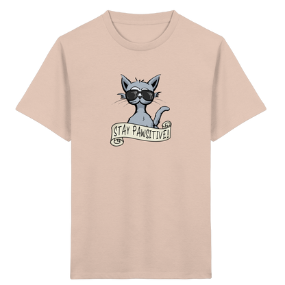Stay Pawsitive Bleib lässig Hipster Katze - Kids Organic Shirt