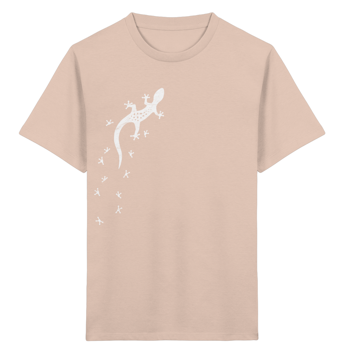 Gecko Eidechse Silhouette hell - Kids Organic Shirt