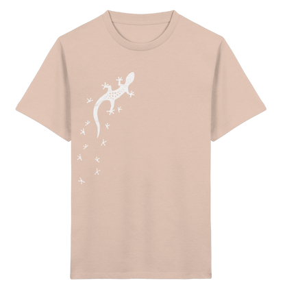 Gecko Eidechse Silhouette hell - Kids Organic Shirt