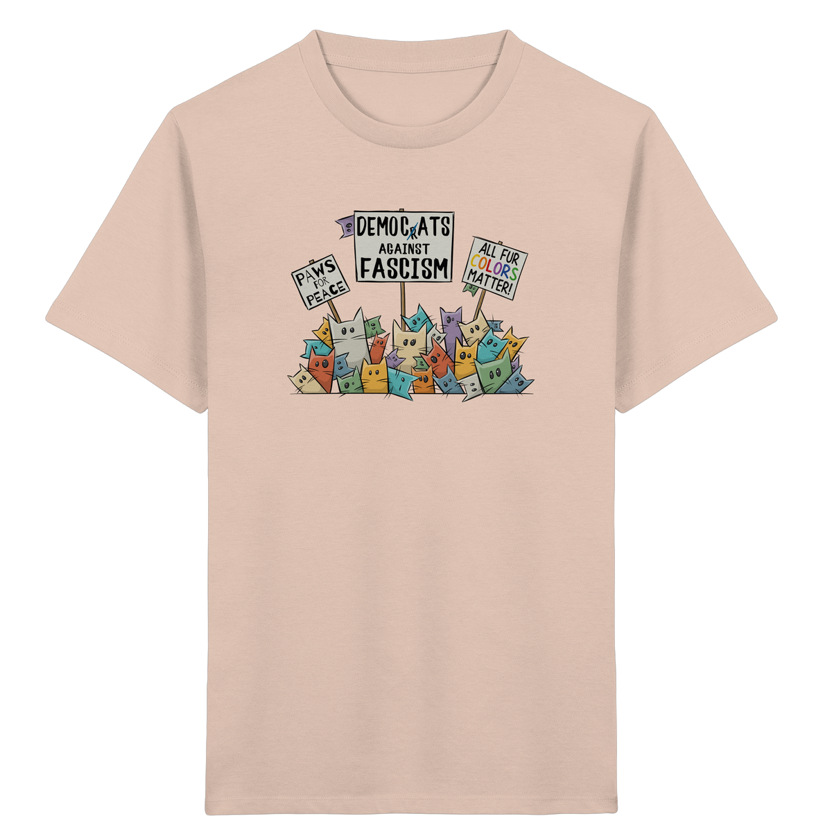 Demo-Katzen gegen Faschismus und für Vielfalt - Kids Organic Shirt