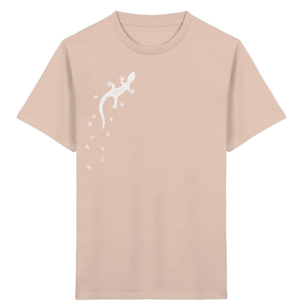 Gecko Eidechse Silhouette hell - Kids Organic Shirt