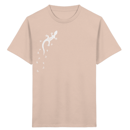 Gecko Eidechse Silhouette hell - Kids Organic Shirt