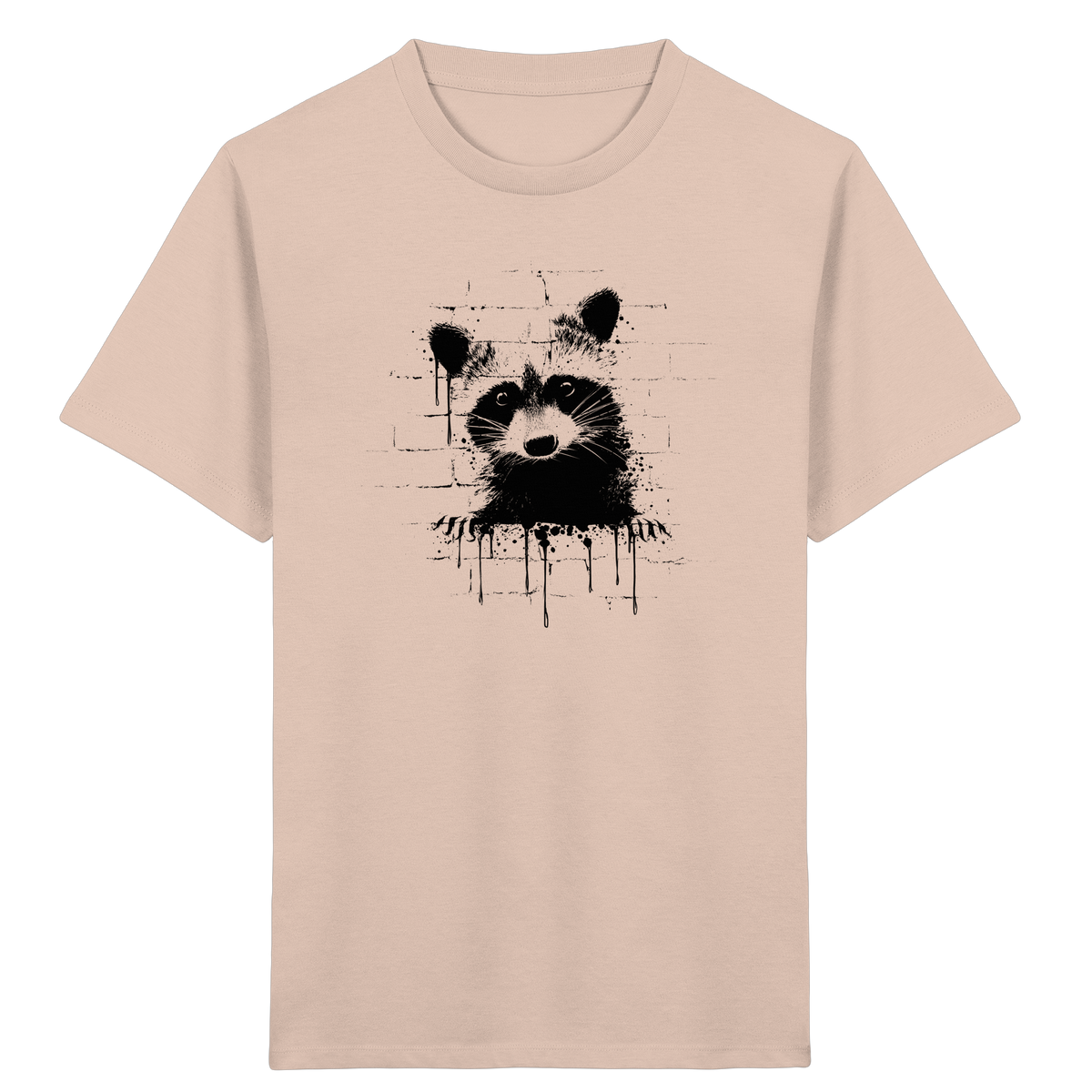 Funky Street Art Waschbär - Kids Organic Shirt