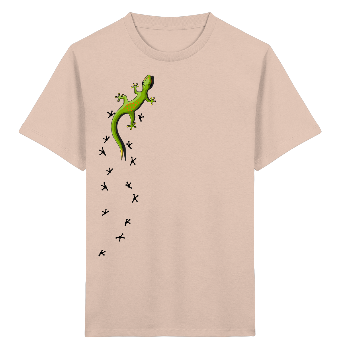 Kletternder Gecko mit Spuren - Kids Organic Shirt