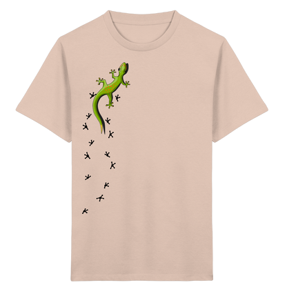 Kletternder Gecko mit Spuren - Kids Organic Shirt